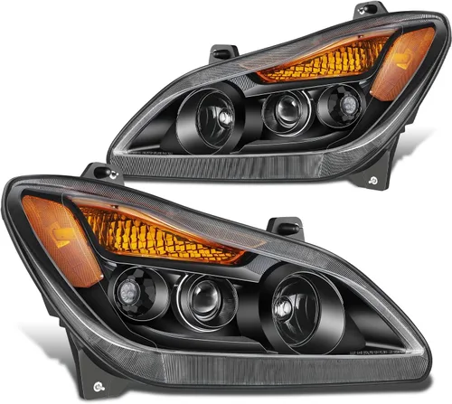 Miniatura 11 de DNA MOTORING HL-HAY-037-BK Par de Faros con LED DRL Secuencial de Señal de Giro con Reflector Compatible con Kenworth T680 13-21, Cromo/Negro