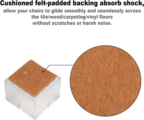Miniatura 6 de Anwenk - Paquete de 24 protectores de silicona para patas de silla, protectores de suelo para patas de silla, protectores de muebles, protectores