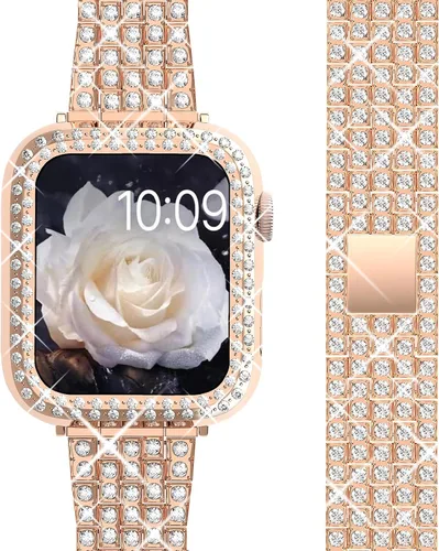 Miniatura 9 de QVLANG - Correa para Apple Watch de 1.496 in, 1.575 in, 1.654 in, 1.732 in (38, 40, 42 y 44 mm), serie 5/4/3/2/1, Serie de correa ostentosa
