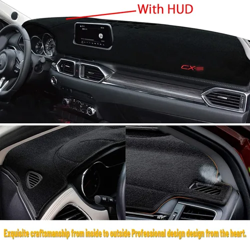 Miniatura 5 de Tapete antideslizante para tablero de instrumentos compatible con Mazda CX-5 CX 5 2017-2020 Protector solar (con HUD)