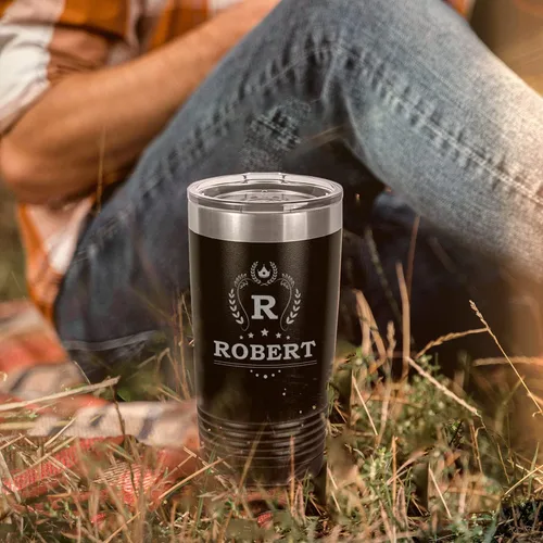Miniatura 8 de Vasos de café personalizados con monograma con inicial y nombre, 20 onzas, grabado con láser en acero inoxidable aislado al vacío, taza de viaje