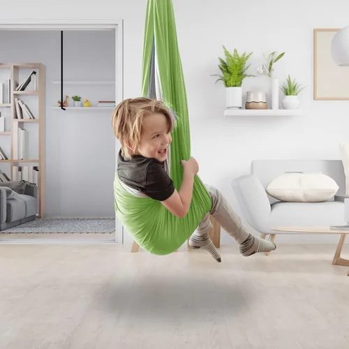 Miniatura 5 de MINGLEWOOD - Paquete de columpio sensorial – Percha giratoria de 360° – Juego completo para niños – Necesidades especiales: ansiedad, TDAH, autismo