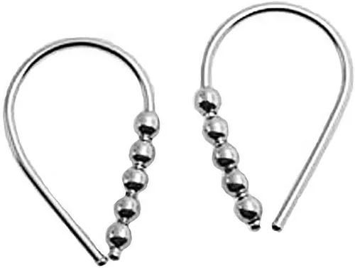 Miniatura 33 de Aretes pequeños de plata de ley 21 GA de 0.472 in con gancho de arco de herradura