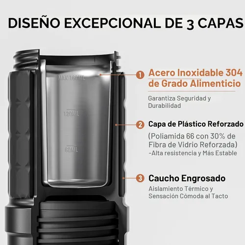 Miniatura 3 de STARESSO PLUS SP300 - Máquina de café espresso manual portátil, compatible con café molido y filtro presurizado, para uso en casa, viajes, camping