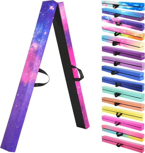 Miniatura 15 de FC FUNCHEER - Viga de equilibrio plegable, viga de suelo para gimnasia, equipo de gimnasia para niños, base de madera, fondo antideslizante y bolsa