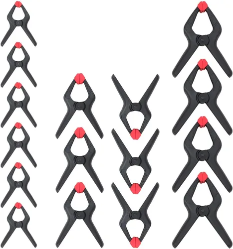 WORKPRO Juego de abrazaderas de resorte de nailon de 16 piezas, 4 piezas de 6-1/2 pulgadas, 6 piezas de 4-1/2 pulgadas, 6 piezas de 3-3/8 pulgadas,