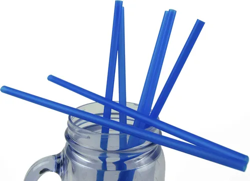 Miniatura 2 de Paquete de 250 pajitas de plástico sin envolver sin BPA (azul, 10 x 0.28 pulgadas) hechas en Estados Unidos