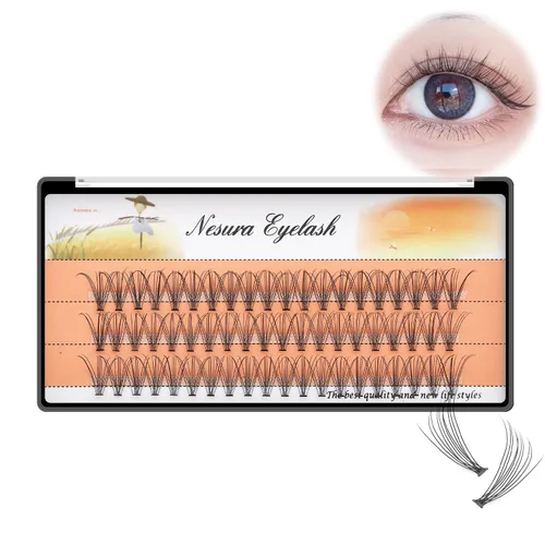 Miniatura 3 de BODERMINCER 60 pestañas postizas negras hechas a mano, 10D, largas, naturales, pestañas individuales, extensión de pestañas postizas, maquillaje