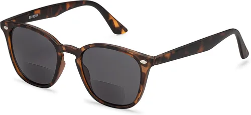 grinderPUNCH Gafas de sol bifocales para lectores con ojo de cerradura retro cuadrado con borde de cuerno semi ojo de gato gafas de sol de lectura