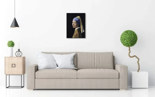 Miniatura 7 de Wieco Art Jan Vermeer - La niña con un pendiente de perlas de pintura al óleo de reproducción de pinturas al óleo, impresión en lienzo, impresiones