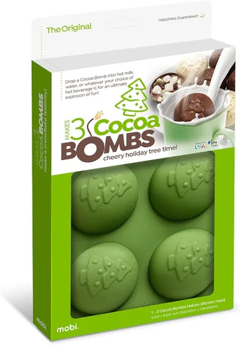 Miniatura 9 de Molde de silicona para bombas de chocolate caliente y cacao de Mobi, hombre de jengibre, para hacer 3 "bombas