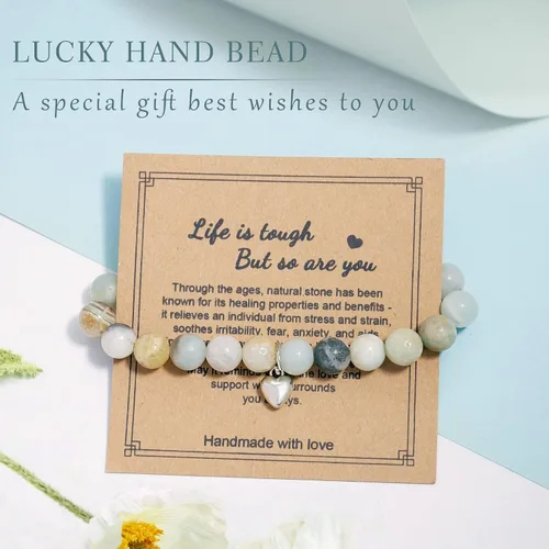 Miniatura 2 de Regalos para mujeres, pulsera curativa de piedra natural, regalos inspiradores para mujeres, adolescentes y niñas