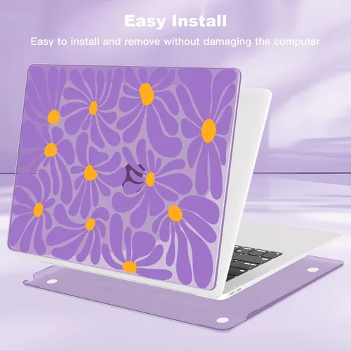 Miniatura 5 de Teryeefi Funda compatible con MacBook Air de 13 pulgadas M1 2021 2020 2019 2018 versión A2337 A2179 A1932 con Touch ID, carcasa rígida de plástico