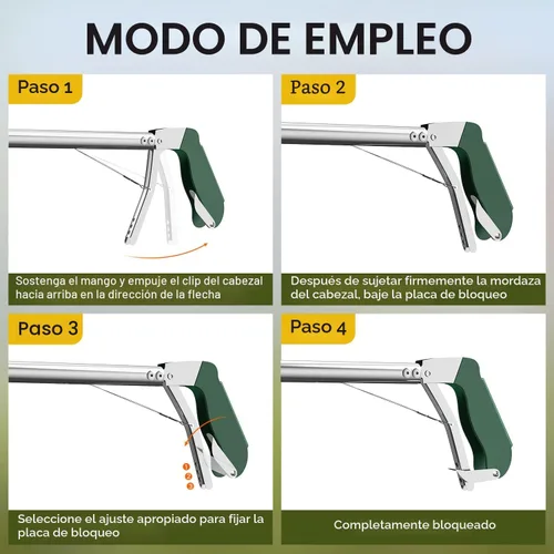 Miniatura 5 de Pinzas de serpiente de 60 pulgadas, agarrador plegable profesional de reptiles, herramienta de manejo de mandíbula ancha, gancho de serpiente