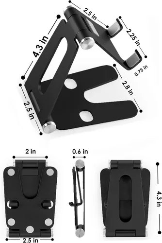 Miniatura 6 de Soporte para teléfono celular, tableta, soporte totalmente plegable, soporte de muelle, organizador de montaje en cuna, estación de carga