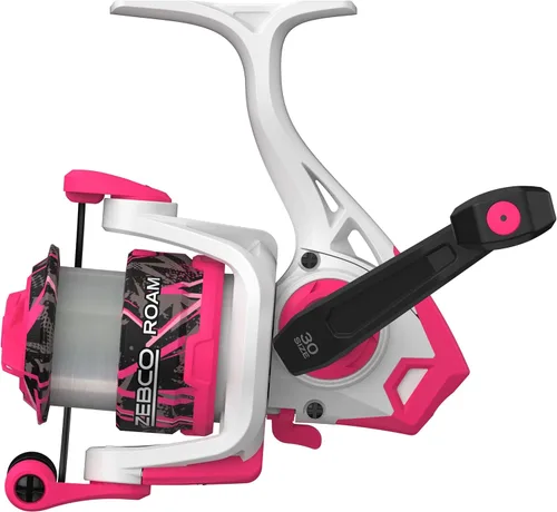 Miniatura 7 de Zebco Roam - Combo de carrete giratorio y caña de pescar, varilla de fibra de vidrio, mango cómodo dividido, perilla de mango suave al tacto, Rosa