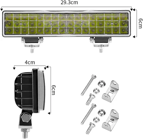 Miniatura 2 de Barra de luz LED de trabajo de 2 x 12 pulgadas para camión, 48 LED, 144 W, 48 000 lúmenes, luces todoterreno súper brillantes, barra de luz