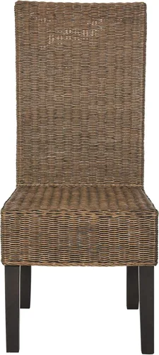 Miniatura 10 de SAFAVIEH Muebles - Juego de 2 sillas de comedor de mimbre Arjun - Blanco lavado - Ratán - Diseño tejido costero - Ideal para comedor, cocina, altura