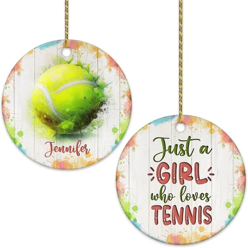 Miniatura 13 de Hyturtle Adorno de Navidad personalizado para amantes del béisbol, adorno de cerámica con nombre personalizado de Just A Girl Who Loves Baseball