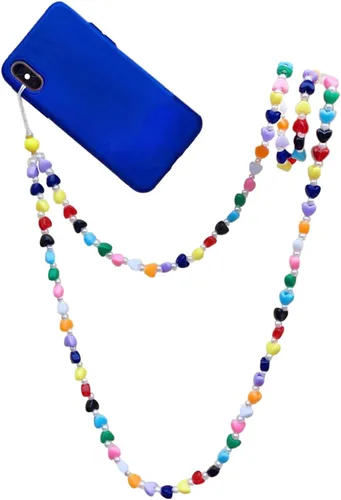 Miniatura 15 de Beaded Phone Charm Lanyard Strap Crossbody Fixed Beads Pearl Neck Chain