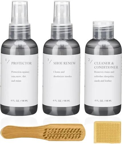 Kit limpiador de zapatos de gamuza, kit de cuidado de zapatos con limpiador de zapatos, protector, resistente al agua, cepillo y borrador, kit de