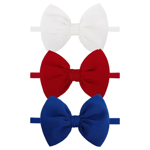 Miniatura 10 de Diadema elástica de nailon hecha a mano de 4.5 pulgadas para bebé, paquete de 19 unidades, accesorios para el cabello para recién nacidos, niños