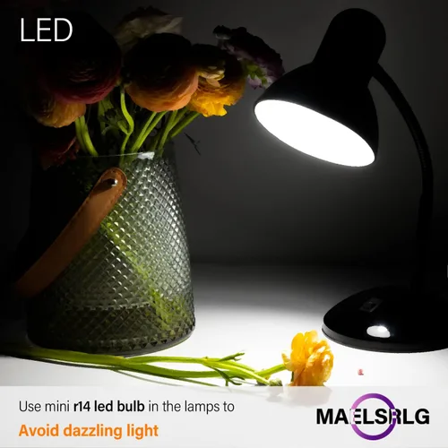 Miniatura 3 de Maelsrlg Bombilla LED R14 de 4 W (equivalente a 40 W), mini bombillas reflectoras de luz de inundación 5000 K, luz diurna, bombilla de gabinete