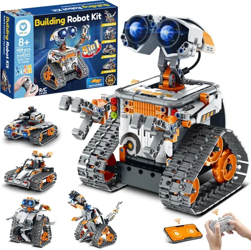 Miniatura 9 de Sillbird Kit de construcción de robot con control remoto, regalos STEM para niños de 8 a 12 años, juguetes robóticos de codificación para cumpleaños