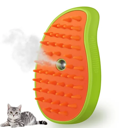 Miniatura 12 de Cepillo de vapor para gatos, cepillo vaporoso 3 en 1 para gatos, peine de masaje y aseo de silicona, peine rociador de limpieza de pelo de mascotas