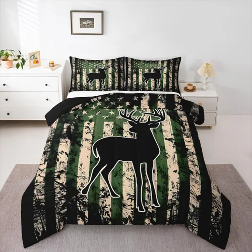 Miniatura 27 de Feelyou Juego de edredón de caza de patos para niñas y niños, edredón de patos de malardo, juego de ropa de cama de caza y pesca, juego de edredón