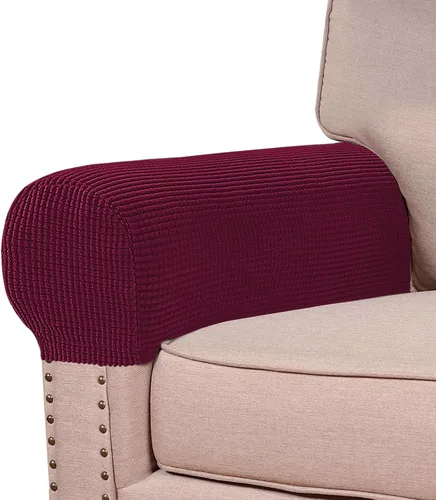 Miniatura 27 de Turquoize Fundas elásticas para reposabrazos para sillas y sofás, fundas para reposabrazos de sofá de elastano y jacquard, protector de muebles