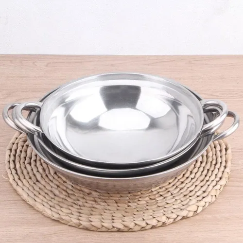 Miniatura 7 de 1 juego de cubierta estufa de alcohol olla de mariscos olla de acero inoxidable para saltear olla coreana olla de paella olla para freír sartenes