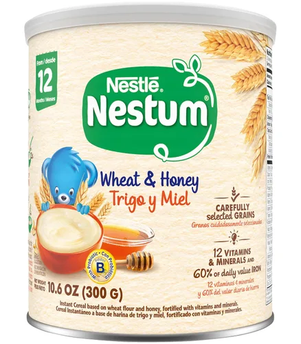 Miniatura 4 de Cereal infantil Nestlé Nestum, trigo y miel, hecho para niños de 12 meses en adelante, envase de 10.6 onzas (paquete de 6)