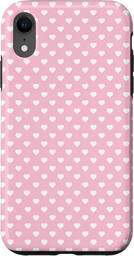 Miniatura 24 de Funda para iPhone 11 Pro Max con diseño de corazones, color rosa claro, blanco y rosa claro para mujeres y niñas