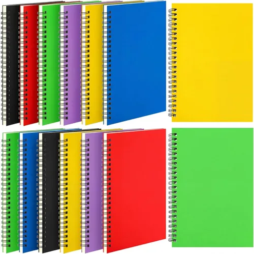 Miniatura 16 de Leelosp 12 cuadernos pequeños en espiral forrados en espiral, cuaderno con rayas universitarias, cubierta de papel kraft encuadernado con alambre