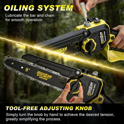 Miniatura 5 de Sierras de poste eléctricas 2 en 1 para recortar árboles, mini motosierra inalámbrica de 8 pulgadas con poste de extensión, motor sin escobillas