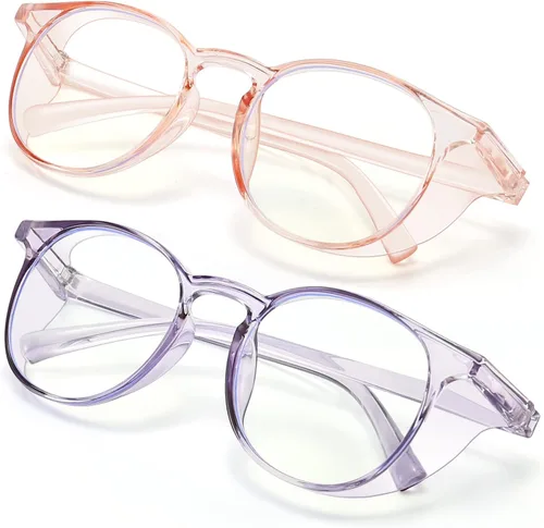 Miniatura 11 de 2 pares de gafas de seguridad anti niebla, gafas de protección azul, bloqueo de luz azul para hombres mujeres