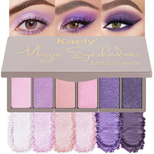 Miniatura 10 de evpct Paleta cuádruple de sombras de ojos marrón nude, brillante nude champán, dorado, marrón, cacao, brillantina, metálico, mate, alto pigmento