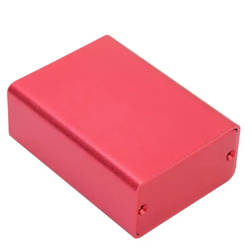 Miniatura 7 de Caja de circuito, caja de refrigeración de aluminio para instrumentos de bricolaje, caja de recinto de proyectos electrónicos, color rojo esmerilado