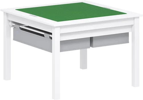 Miniatura 9 de UTEX Mesa de juego de construcción 2 en 1 para niños con cajones de almacenamiento y plato integrado (Espresso)