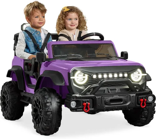 Miniatura 23 de Best Choice Products Camión de paseo para niños de 12 V, auto de juguete con batería con suspensión de resorte, control remoto, 3 velocidades, luces
