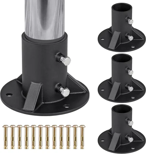 Miniatura 9 de Insaga Brida de base de 3 pulgadas, brida de piso de poste de valla de eslabones de cadena, soporte de hormigón sólido pesado para sostener