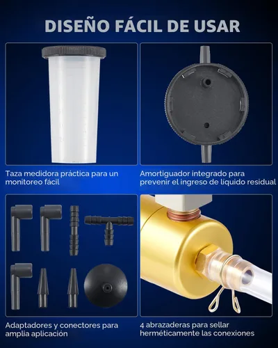 Miniatura 7 de Orion Motor Tech Kit de purga de frenos con bomba de vacío manual y adaptadores, kit de purga de frenos para líquido de frenos y líquido