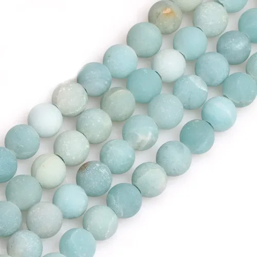 Miniatura 165 de GEM-Inside - Cuentas redondas de ágata de ónix azul claro natural de 0.394 pulgadas (0.394 in) con agujero grande para hacer joyas, suministros