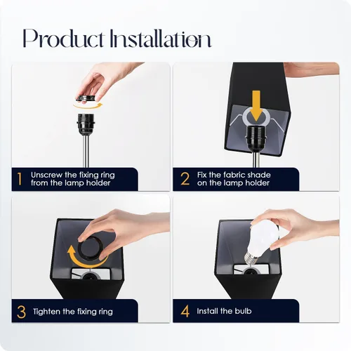 Miniatura 7 de Lámpara de noche con puertos USB - Lámpara de mesa de control táctil para dormitorio con puertos de carga USB C + A y salidas de AC, lámpara