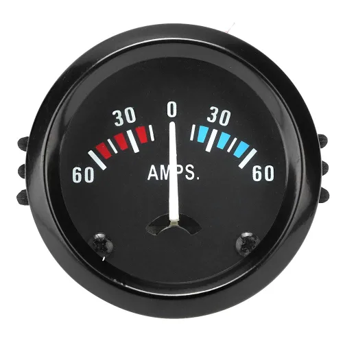 Miniatura 9 de Medidor 60 0 60 Amp Analógico Calibre 2.047 in Ajuste Universal para Vehículos y Aplicaciones Marinas con Pantalla Retroiluminada