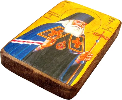 Miniatura 3 de Icono de madera griego ortodoxo cristiano de madera de San Lucas Lucas / A0