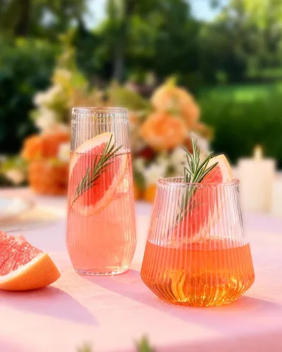 Miniatura 6 de BESTSTAR Paquete de 48 vasos desechables de plástico con nervaduras estilo origami - 24 flautas de champán sin pie de 9 onzas y 24 vasos de 12
