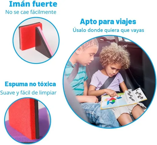 Miniatura 3 de Rompecabezas Tangram Coogam para Viaje - Libro de Bloques de Patrón Magnético Juego de Viaje en Carretera Formas de Rompecabezas de Descomposición