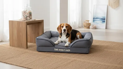 Miniatura 3 de The Dog's Bed - Cama de espuma para perros medianos, Oxford gris, cama para perro lavable con forro impermeable extraíble, base antideslizante